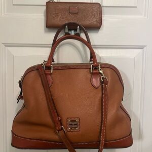 Dooney & Bourke Brown Leather Satchel with Wallet